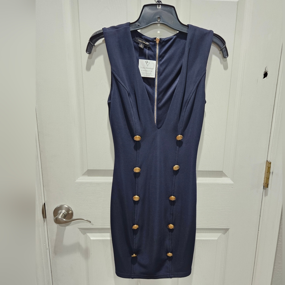NWT Boutique Style Navy Sailor Style Dress Size Small